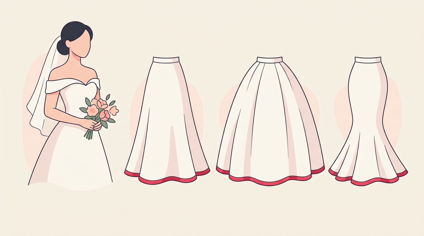 Come scegliere la gonna dell'abito da sposa