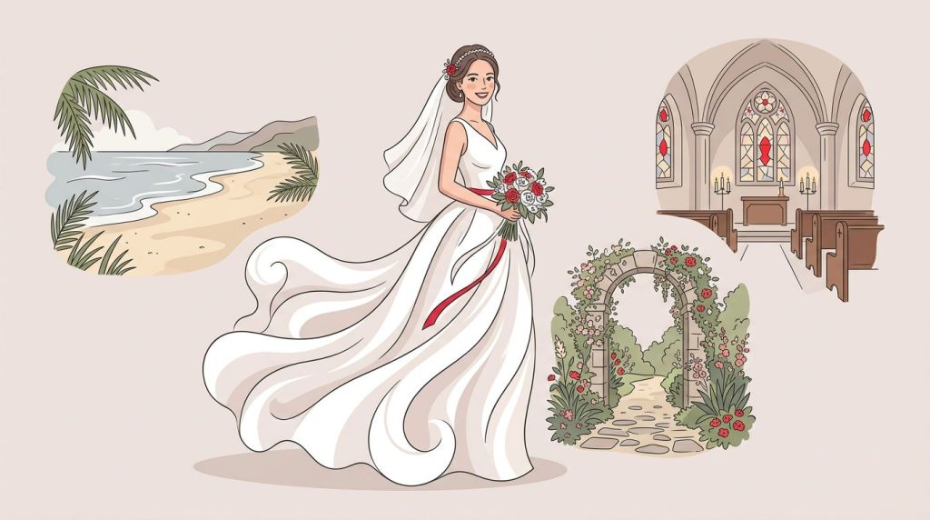 Come scegliere l'abito da sposa in base alla location
