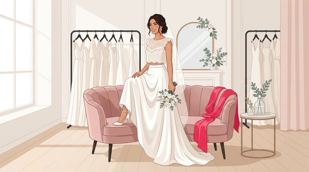 Come scegliere un abito da sposa due pezzi